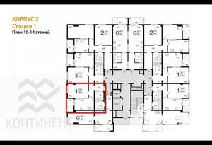 1-к квартира, вторичка, 39м2, 12/16 этаж