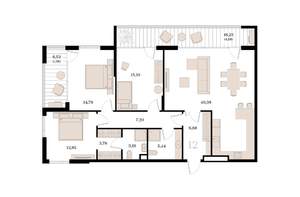 3-к квартира, вторичка, 116м2, 3/8 этаж