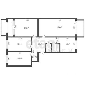 4-к квартира, вторичка, 80м2, 4/5 этаж