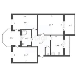 3-к квартира, вторичка, 122м2, 3/4 этаж