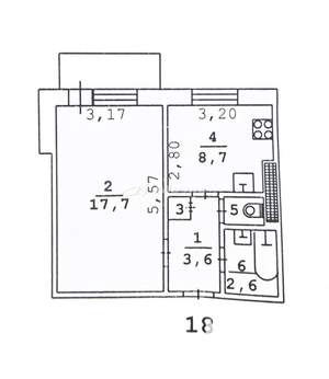 1-к квартира, вторичка, 34м2, 5/9 этаж