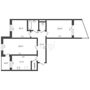 3-к квартира, вторичка, 64м2, 5/9 этаж