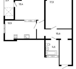 2-к квартира, вторичка, 67м2, 11/16 этаж