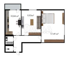 2-к квартира, вторичка, 50м2, 8/9 этаж