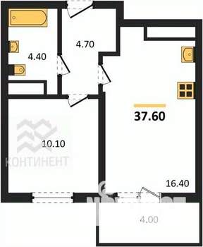 1-к квартира, вторичка, 38м2, 17/17 этаж