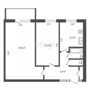 2-к квартира, вторичка, 48м2, 7/9 этаж