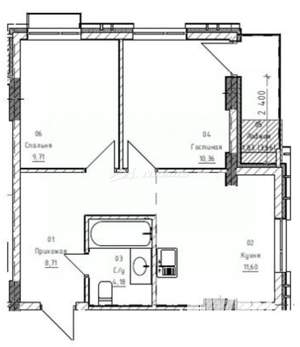 2-к квартира, вторичка, 48м2, 12/16 этаж