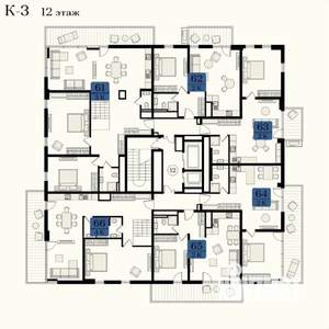 2-к квартира, вторичка, 60м2, 12/12 этаж