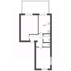 2-к квартира, вторичка, 51м2, 2/2 этаж