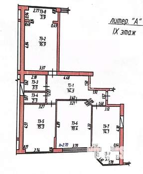 3-к квартира, вторичка, 92м2, 9/10 этаж