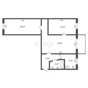 3-к квартира, вторичка, 56м2, 5/5 этаж