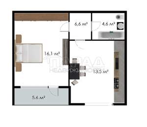 1-к квартира, вторичка, 40м2, 5/10 этаж