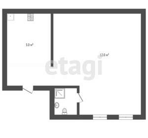 Студия квартира, вторичка, 42м2, 1/2 этаж