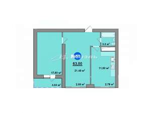 2-к квартира, вторичка, 53м2, 9/9 этаж