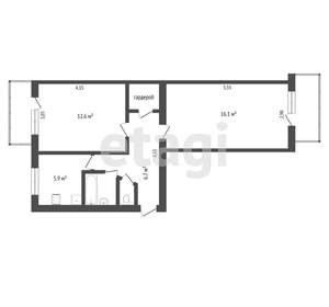 2-к квартира, вторичка, 48м2, 4/5 этаж