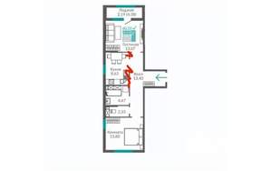 2-к квартира, вторичка, 60м2, 16/17 этаж