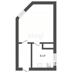 1-к квартира, вторичка, 56м2, 1/3 этаж