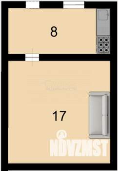 1-к квартира, вторичка, 25м2, 1/1 этаж