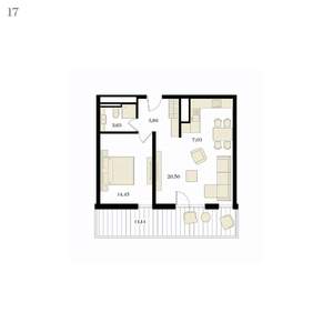 2-к квартира, вторичка, 59м2, 4/12 этаж