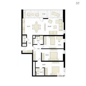 4-к квартира, вторичка, 124м2, 11/12 этаж