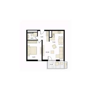 2-к квартира, вторичка, 54м2, 5/12 этаж