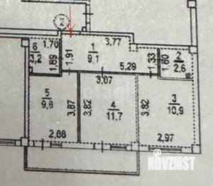 2-к квартира, вторичка, 47м2, 1/10 этаж