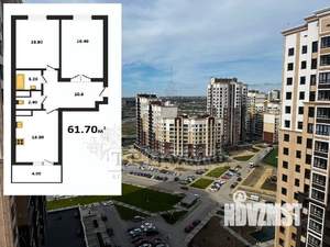 2-к квартира, вторичка, 62м2, 10/19 этаж