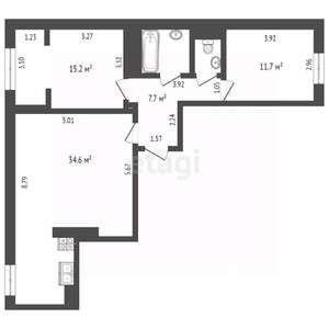 3-к квартира, вторичка, 74м2, 10/11 этаж