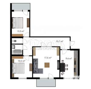 3-к квартира, вторичка, 69м2, 1/9 этаж