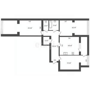 3-к квартира, вторичка, 86м2, 8/10 этаж