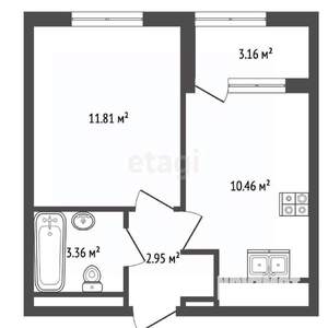 1-к квартира, вторичка, 30м2, 3/11 этаж