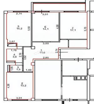 3-к квартира, вторичка, 84м2, 1/10 этаж