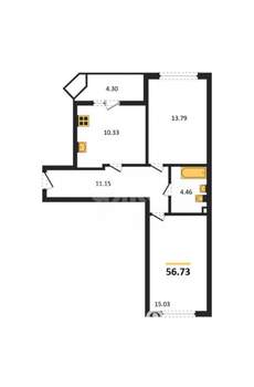 2-к квартира, сданный дом, 57м2, 1/9 этаж