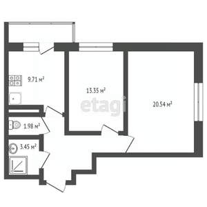 2-к квартира, вторичка, 57м2, 14/17 этаж