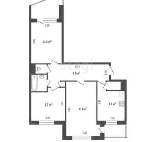 3-к квартира, вторичка, 63м2, 6/9 этаж