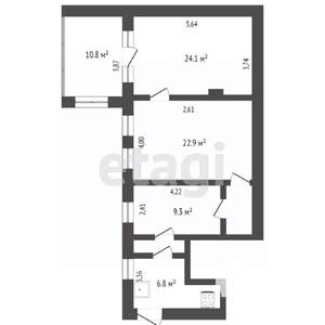 3-к квартира, вторичка, 81м2, 1/1 этаж