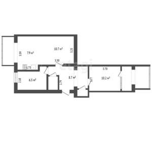 2-к квартира, вторичка, 57м2, 5/5 этаж