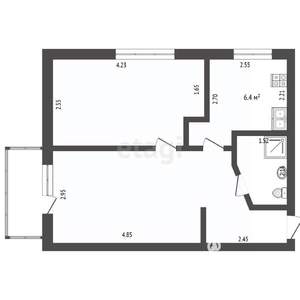 2-к квартира, вторичка, 40м2, 4/5 этаж