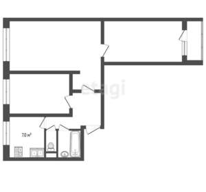 3-к квартира, вторичка, 75м2, 1/2 этаж