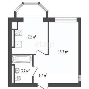 1-к квартира, вторичка, 29м2, 9/11 этаж