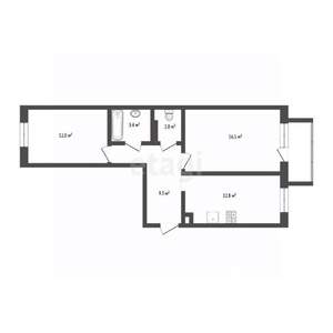 2-к квартира, вторичка, 56м2, 4/10 этаж