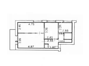 3-к квартира, вторичка, 51м2, 5/5 этаж