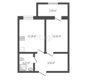 1-к квартира, вторичка, 47м2, 1/12 этаж