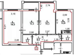 3-к квартира, вторичка, 74м2, 1/11 этаж
