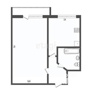 1-к квартира, вторичка, 30м2, 3/5 этаж