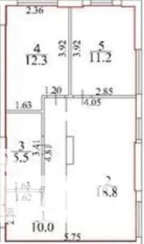 2-к квартира, вторичка, 58м2, 5/17 этаж