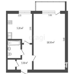 1-к квартира, вторичка, 29м2, 2/5 этаж