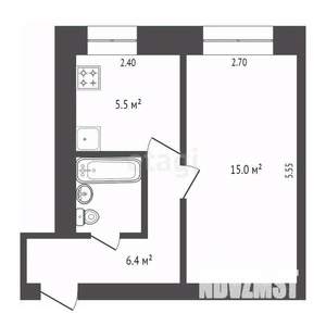 1-к квартира, вторичка, 30м2, 1/5 этаж