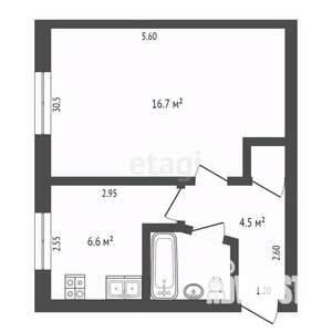 1-к квартира, вторичка, 31м2, 1/5 этаж
