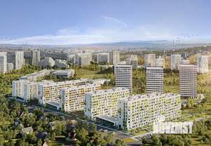 1-к квартира, строящийся дом, 35м2, 1/9 этаж